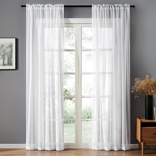 Modern Sheer Linen Curtain – Minimal Window Panel